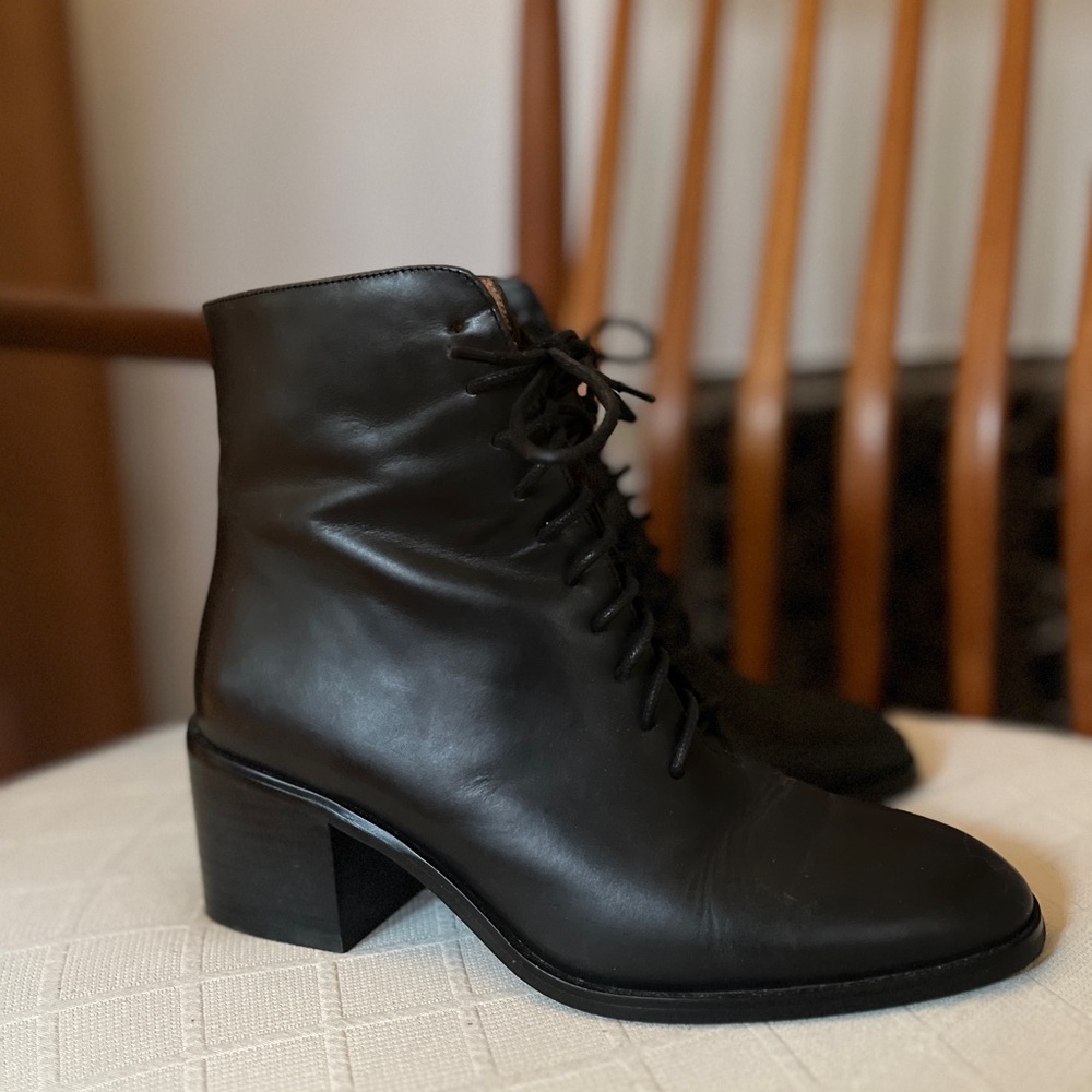 MODERN | Jeffrey Campbell Talcott Black Lace Up Booties , Size 7.5